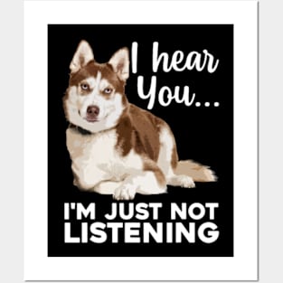 Funny Husky Dog Art For Men Women Kids Siberian Husky Lover Posters and Art